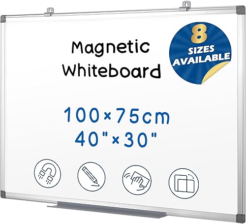 Miniatura 12 de SWANCROWN - Pizarra blanca magnética de borrado en seco de 48 x 48 pulgadas, pizarra blanca grande para pared, marco de aluminio plateado, pizarra