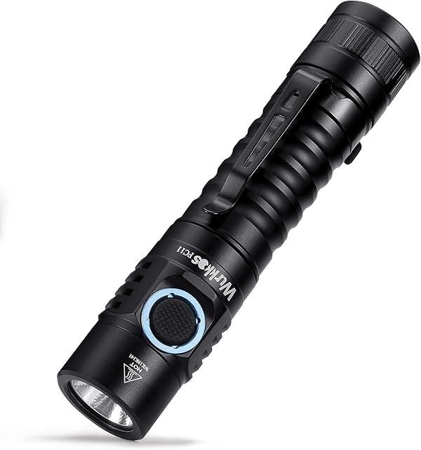 Wurkkos FC11 LED Torch,1300 lumens EDC Torch with 90 CRI Light and Charging via USB-C,6 Light Levels,Stepless Brightness Adjustment, Magnet on The lamp Base, IPX7, incl.18650 Battery(5000K)