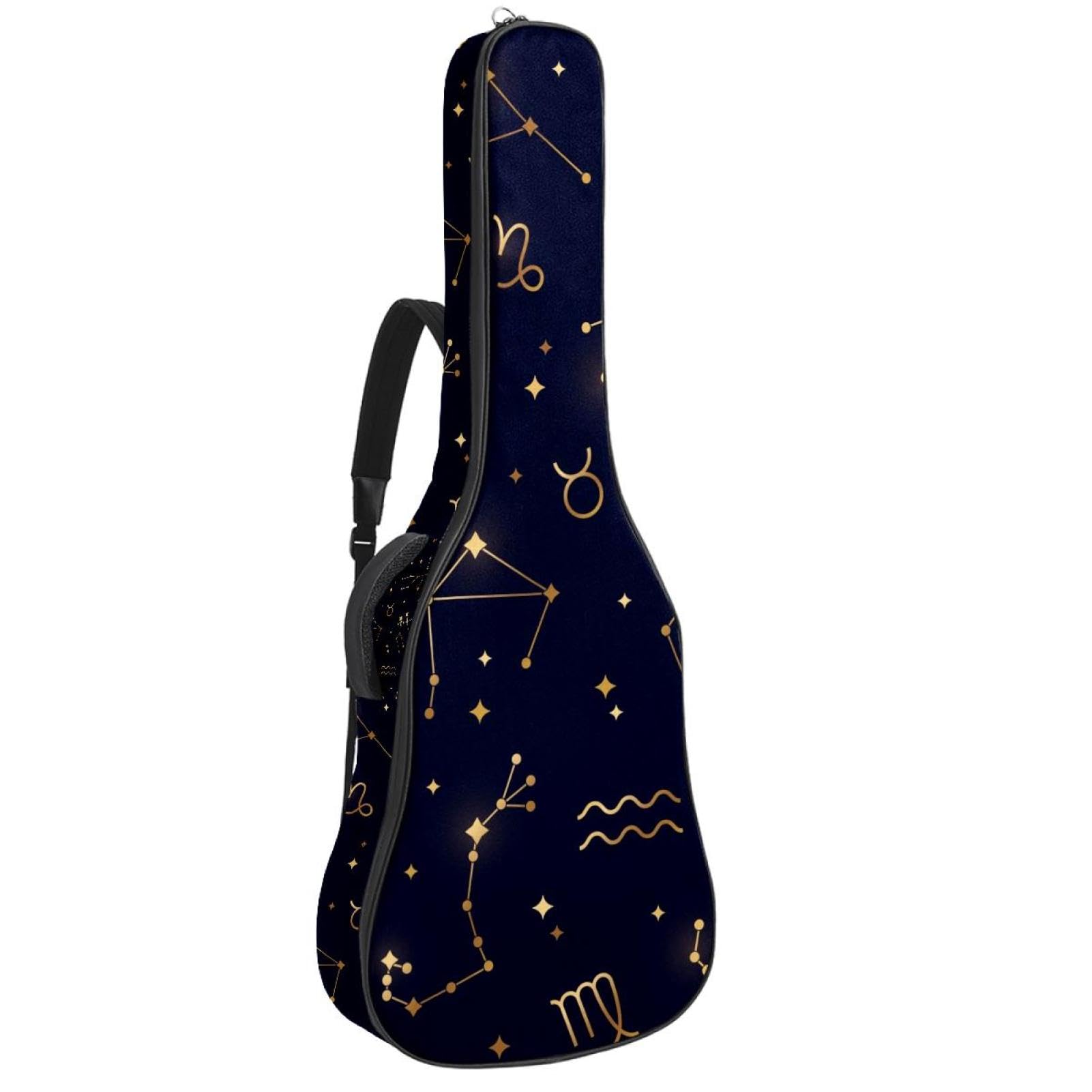 Torba na gitarę akustyczną Wodoodporny plecak na gitarę Gruby miękki wyściełany Konstelacja Klasyczna obudowa na gitarę, wielobarwny, 42.9x16.9x4.7 in, Organizer do torby