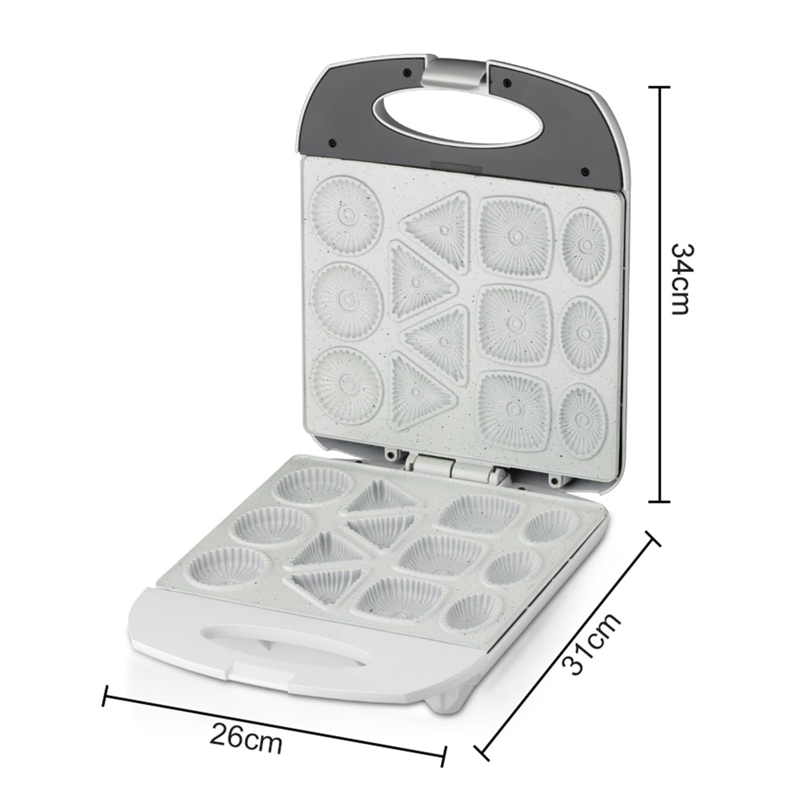 Máquina Eléctrica para Hacer Galletas CYTBEK de 1400 W con 13 Placas Antiadherentes para Galletas, Scones y Waffles white220v
