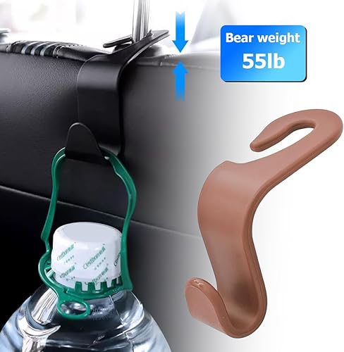 Miniatura 65 de Ganchos para reposacabezas de asiento trasero de automóvil, paquete de 4 ganchos negros elegantes para asiento trasero de automóvil, bolso, ropa