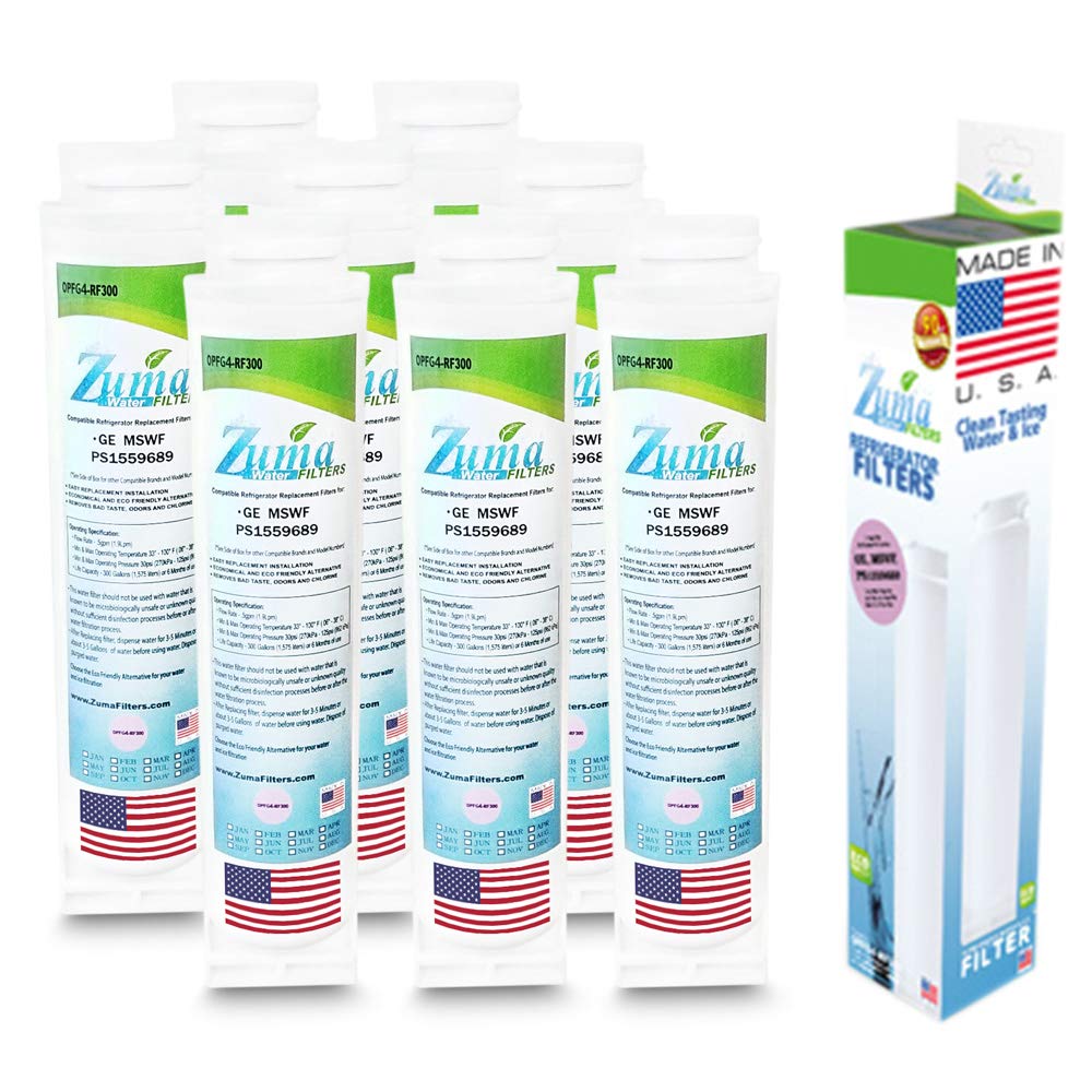 Zuma Filters (8-Pack) - GE WF-282 Compatible Refrigerator Water and Ice Filter (OPFG4)