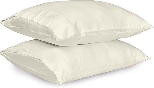 Miniatura 3 de Linenwalas Juego de 2 fundas de almohada de seda de bambú de rayón derivado de bambú, funda de almohada suave y transpirable, fundas de almohada