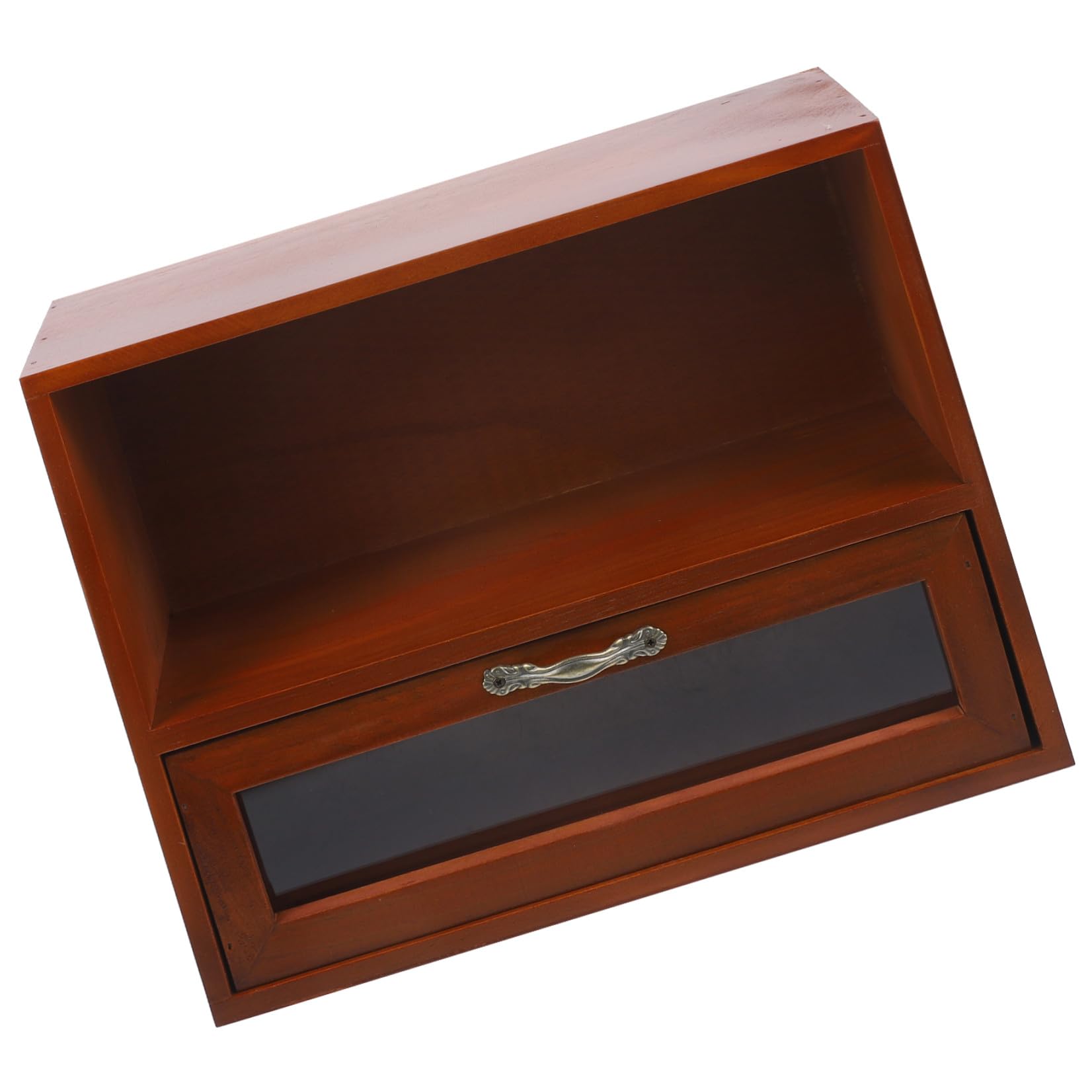 PATKAW Organizer Vintage e Fondo Stabile Superficie Liscia in Legno Coperchio, Grande Capacità Scatola Portaoggetti a Cassetti da Tavolo per Cucina o Scrivania
