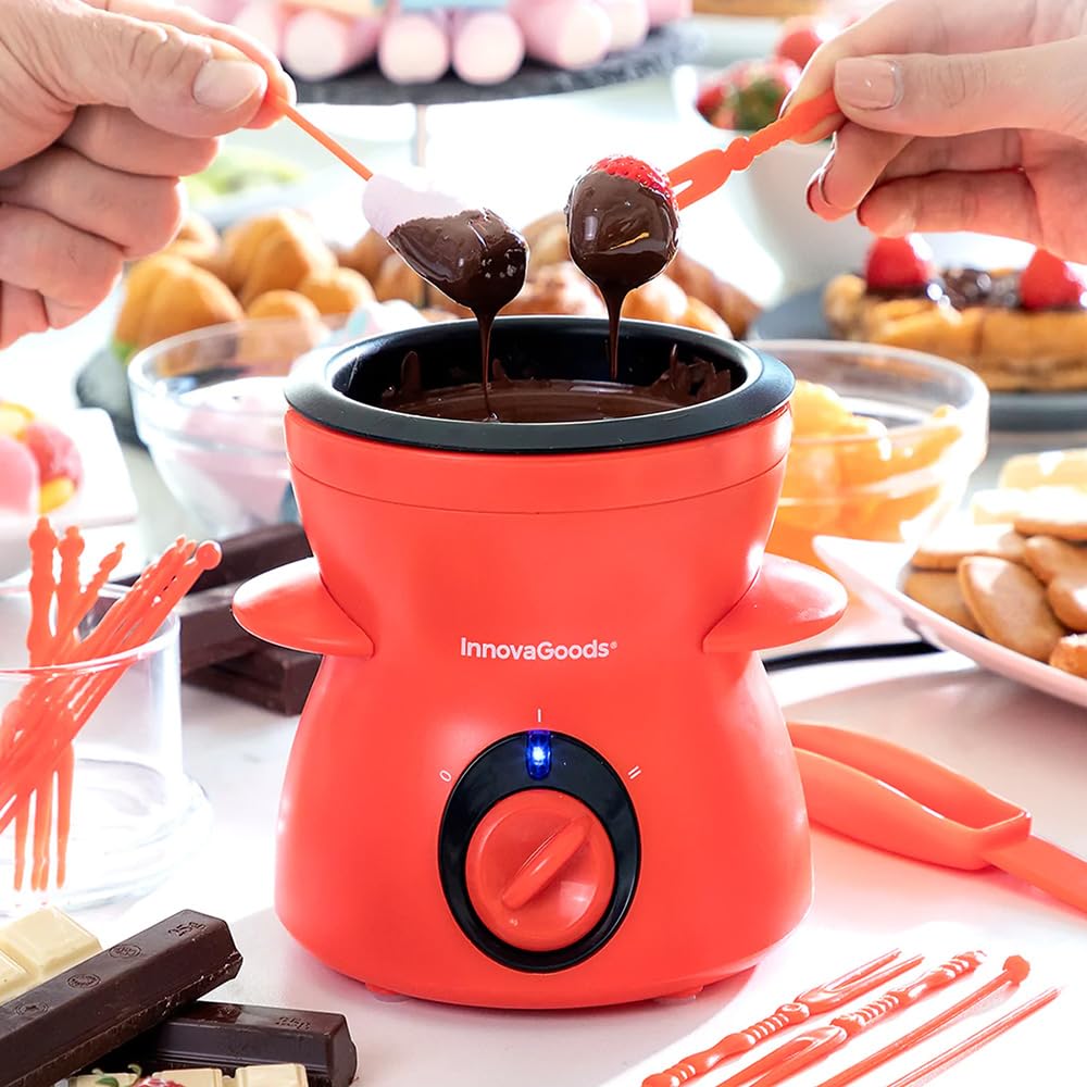 InnovaGoods® Fondue de chocolate con accesorios Fonlat, disfruta de deliciosos fondues de chocolate, con función de fondue de chocolate, accesorios y diseño elegante, ideal para el hogar y las fiestas