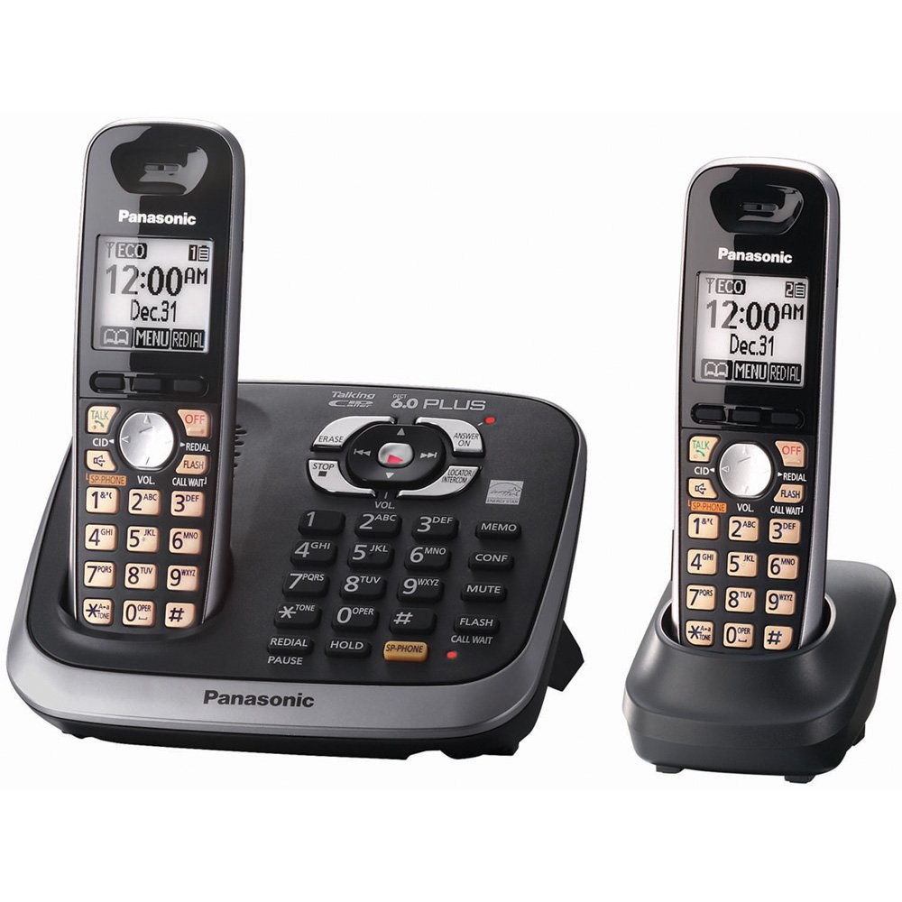 Panasonic KX-TG6542B DECT 6.0 PLUS Expandable Digital Cordless Answering System with 2 Handsets