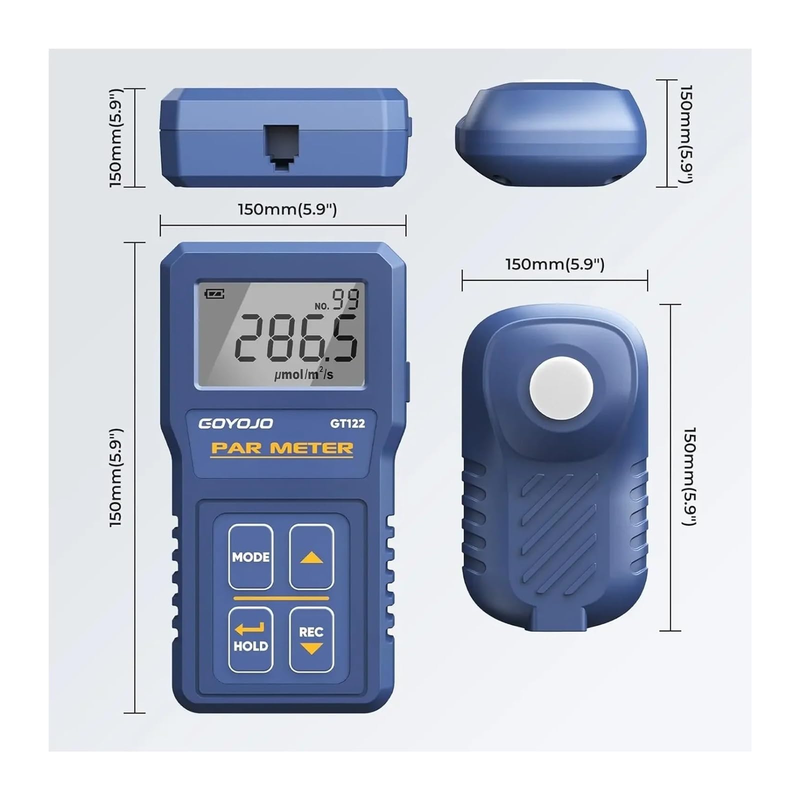 Medidor de potencia óptica, Medidor De Luz For Invernaderos Plantas PAR For Hidropónicos PPFD Medición Intensidad Alta Precisión 400-700 Nm