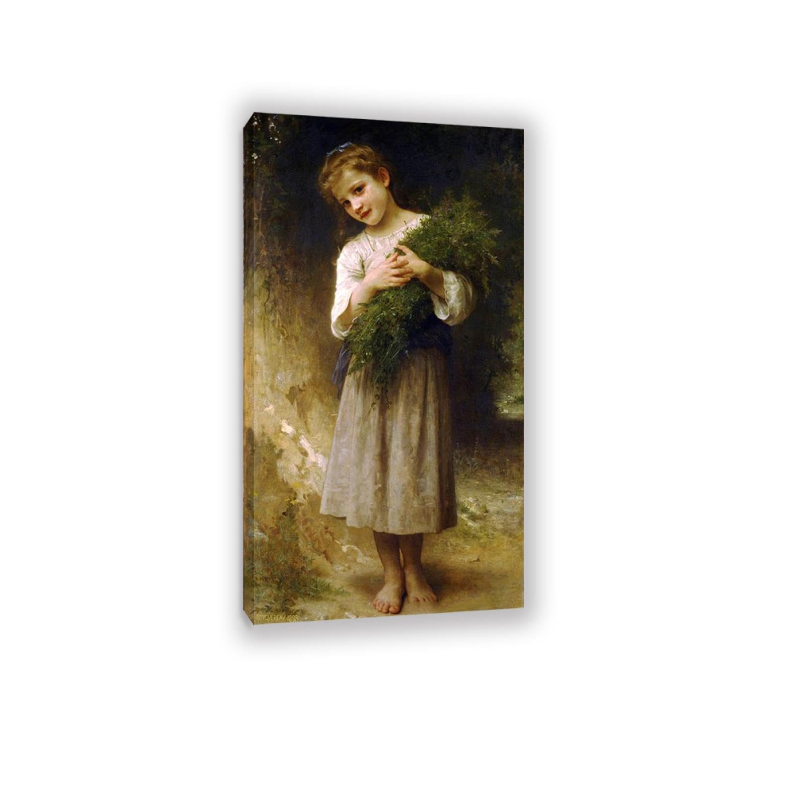 RXNHGJDS William-Adolphe Bouguereau Wall Art Back from the Fields Fine Art Portrait Wall Painting Aesthetic Wall Decor for Living Room Bedroom Bathroom Home Decor 145x80cm Inner frame