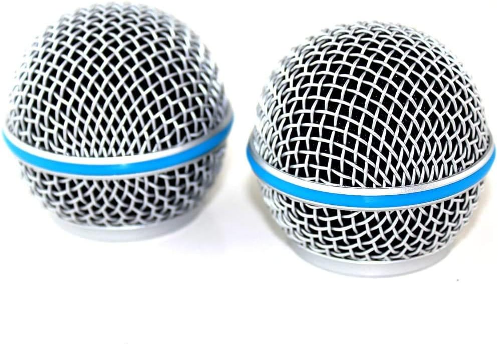 YaizK Weymic Replacement Blue Steel Mesh Microphone Grill Head for Shure Sm58 Wireless Microphone and Wired Mics, Beta 58 a Shure Sv100 Wireless Mics Pgx24/slx24/sm58