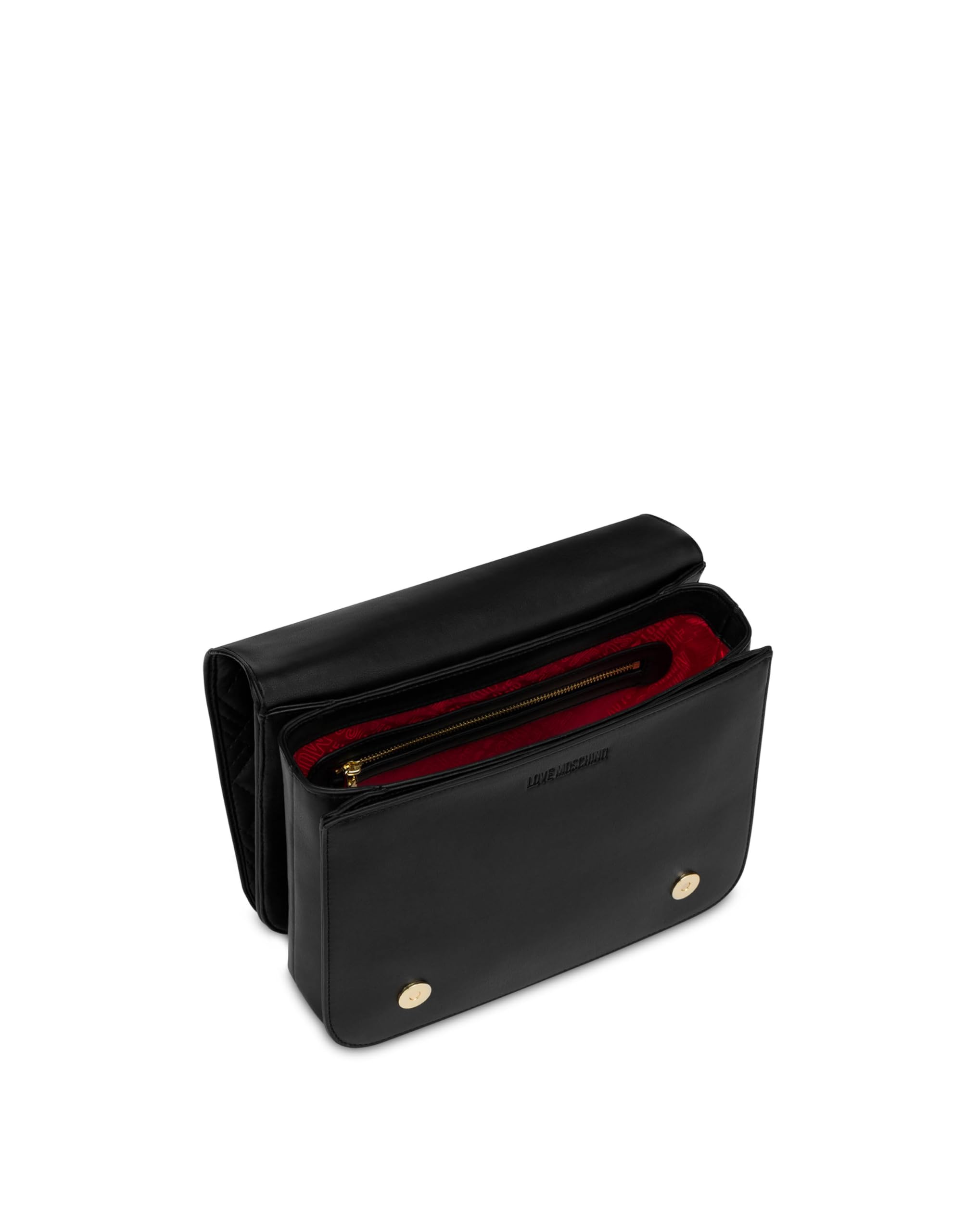 Love Moschino BORSA QUILTED PU NERO+GAL.ORO