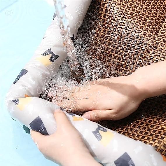 Cat Ice Mat Cooling Bed Mats Pet Cooling Mats Cat Rattan Mat Nest Cat Ice Pad Puppy Cooling Pad Pet Ice Pad Mat for Gatos Perros Square Mat Summer (Color : D, Size : 45 * 60cm)