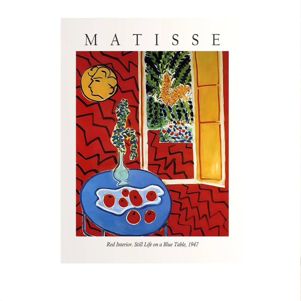 LHHJF LJHFA Henri Matisse Poster Retro Vase Still Life Wall Art And Prints Modern Henri Matisse Canvas Painting Home Decor Wall Picture 40x60cmx1 No Frame