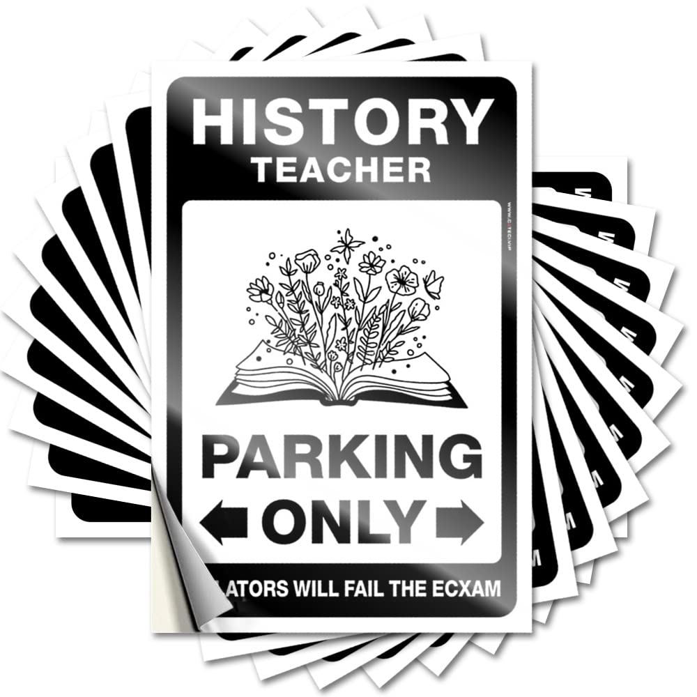 Cute Tattoo Durable Window | History Teacher Parking Only Coastal Self Adhesive Sticker for Texas DIY(12X18CM)