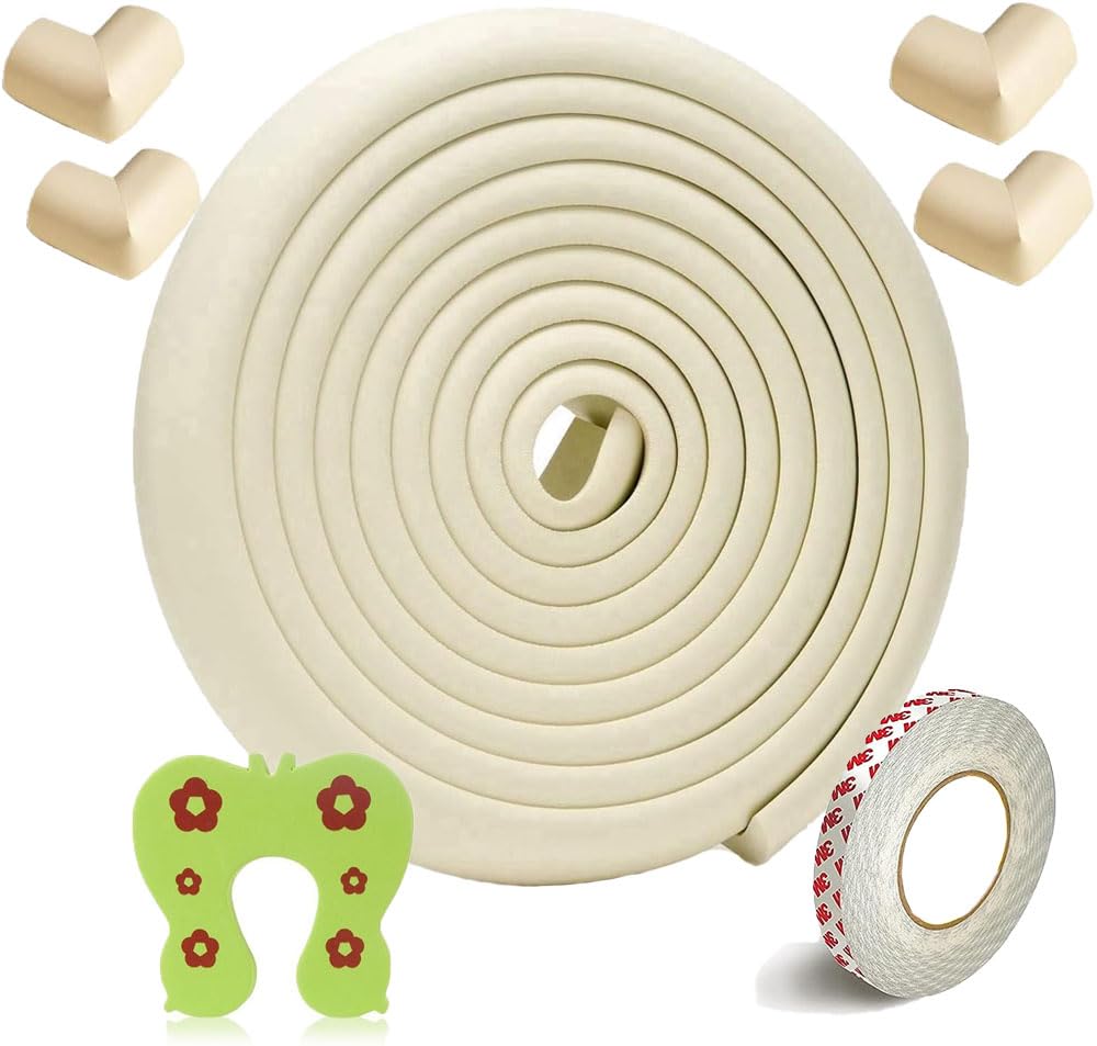 CLOUDFOUR Baby Proofing Edge Protector Corner Guard Set, Baby Safety Corner Protector for Kids, Baby Proofing Furniture Padding, Foam Edge Guards, Table Corner Bumper, Furniture Guard (White) (White)