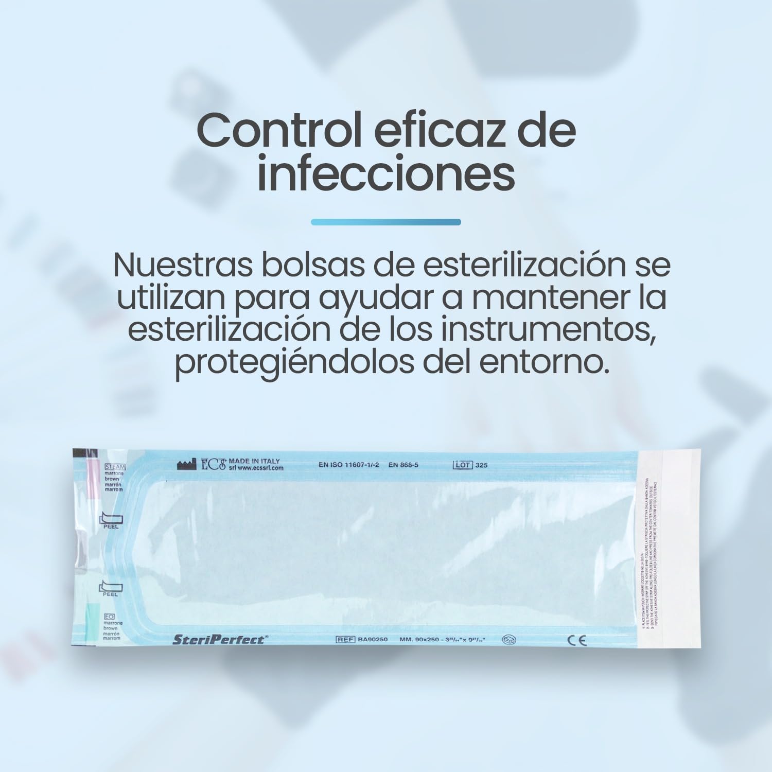 Lot de 200 sacs de esterilisation (90 * 250mm) autocollantes pour stérilisateur autoclave à vapeur, Pochettes de stérilisation pour instruments dentaires et manucure