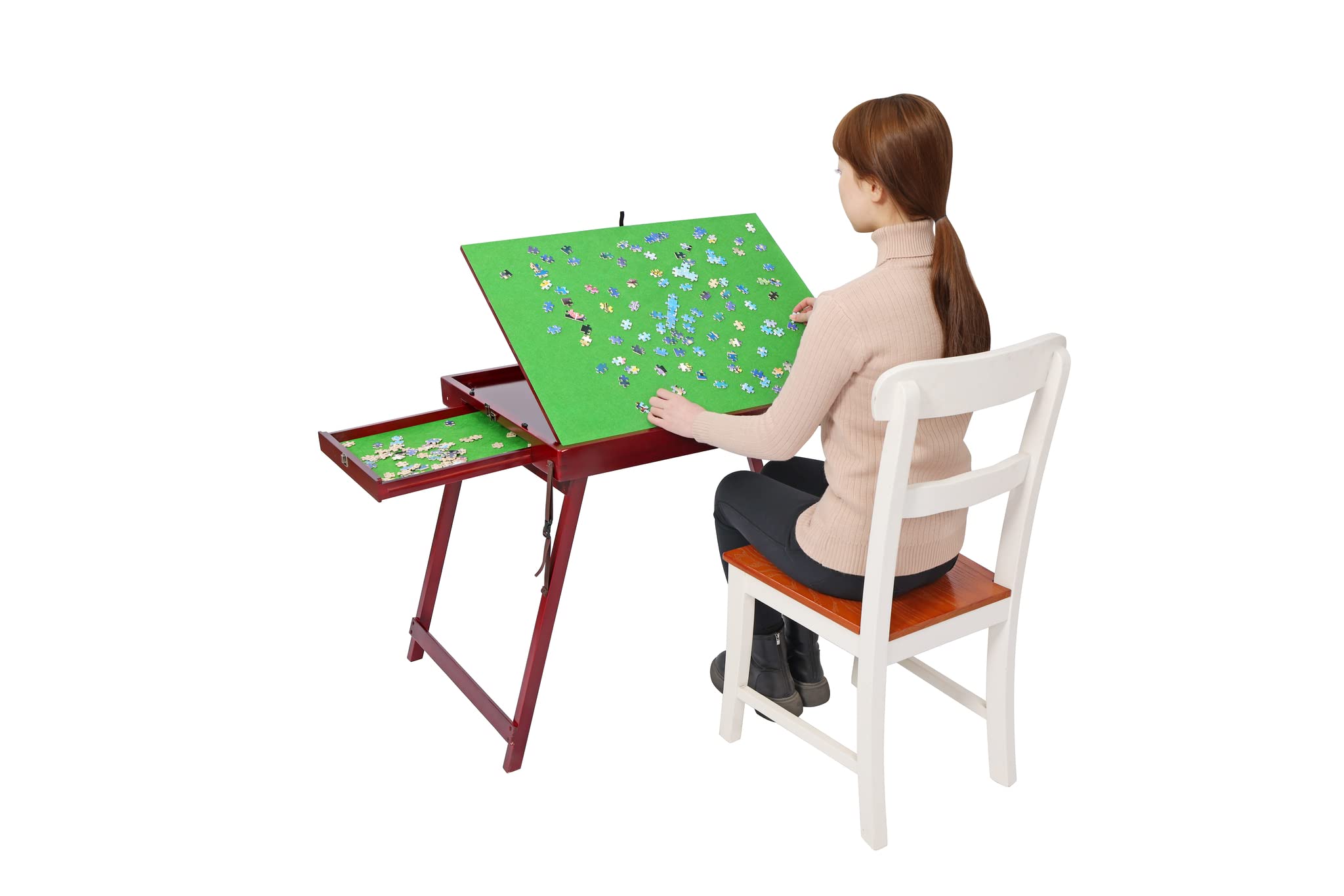 Buy Wooden Jigsaw Puzzle Table with Tilting tabletop and drawers, 75x55