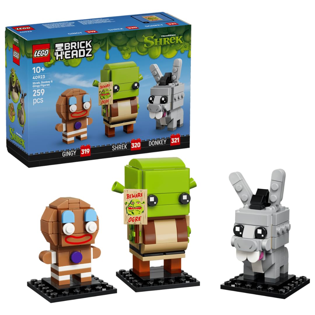 LEGO BrickHeadz Shrek, Donkey & Gingy Figures 40923