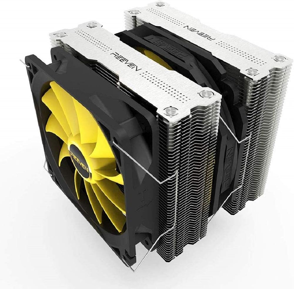 Reeven Okeanos 140mm Air CPU Cooler, Twin Heatsinks/PWM Fans with 6 Heatpipes - View 1