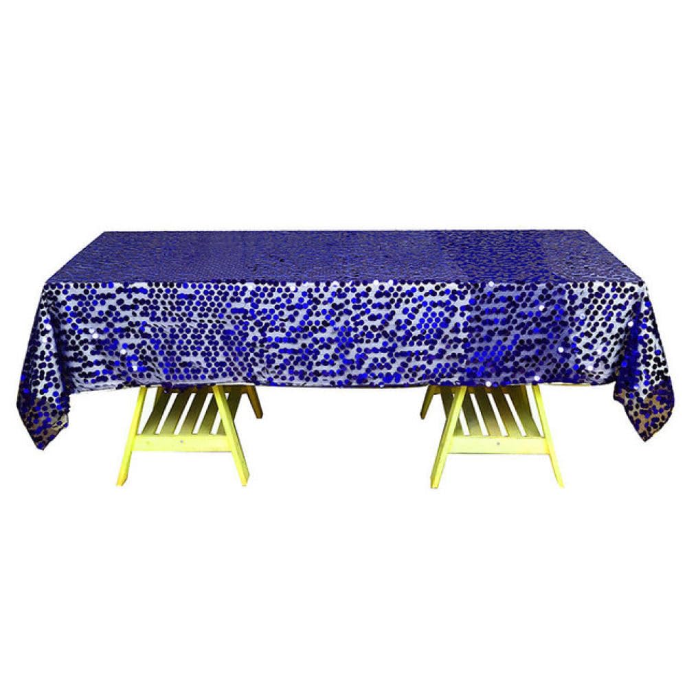 Nappe paillettes rectangle bleu royal 150x260 cm pour décoration de fête
