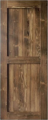 Homacer Puerta de granero de madera maciza de 34 pulgadas de ancho x 84 pulgadas de alto x 1-38 pulgadas de profundidad, acabado y sin ensamblar,