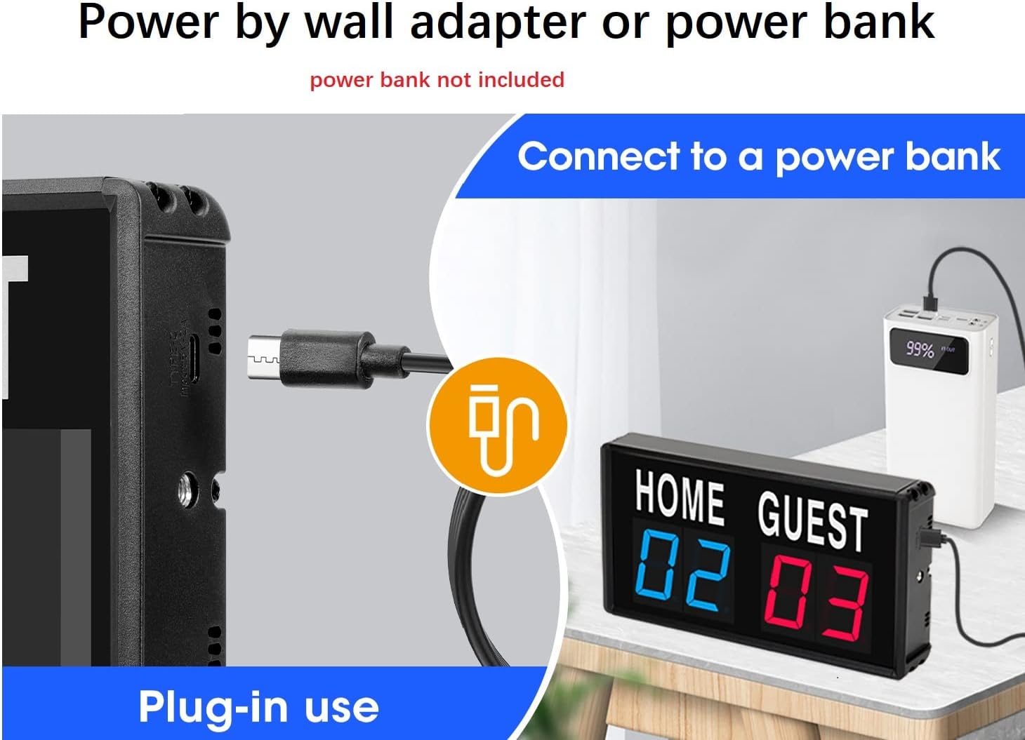 Electronic Score Keeper Scoreboard with Remote for Cornhole Basketball Ping Pong Table Tennis Badminton Volleyball Baseball