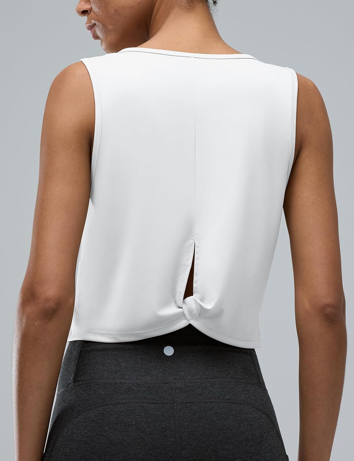 Women's Back-Knotted Workout Crop Tank Tops Athletic Sleeveless Cute Gym Shirts Running - Image 2