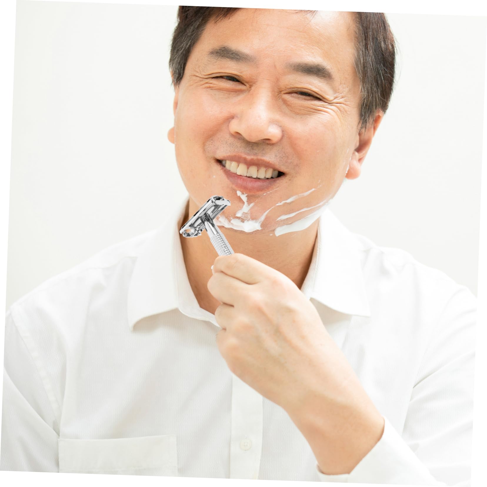 Gogogmee 1Set Manual Beard Razor Replaceable Blade Double Edge Shaver for Men Vintage Closed Comb Design for Precise Shaving for Beard Hair and Sideburns