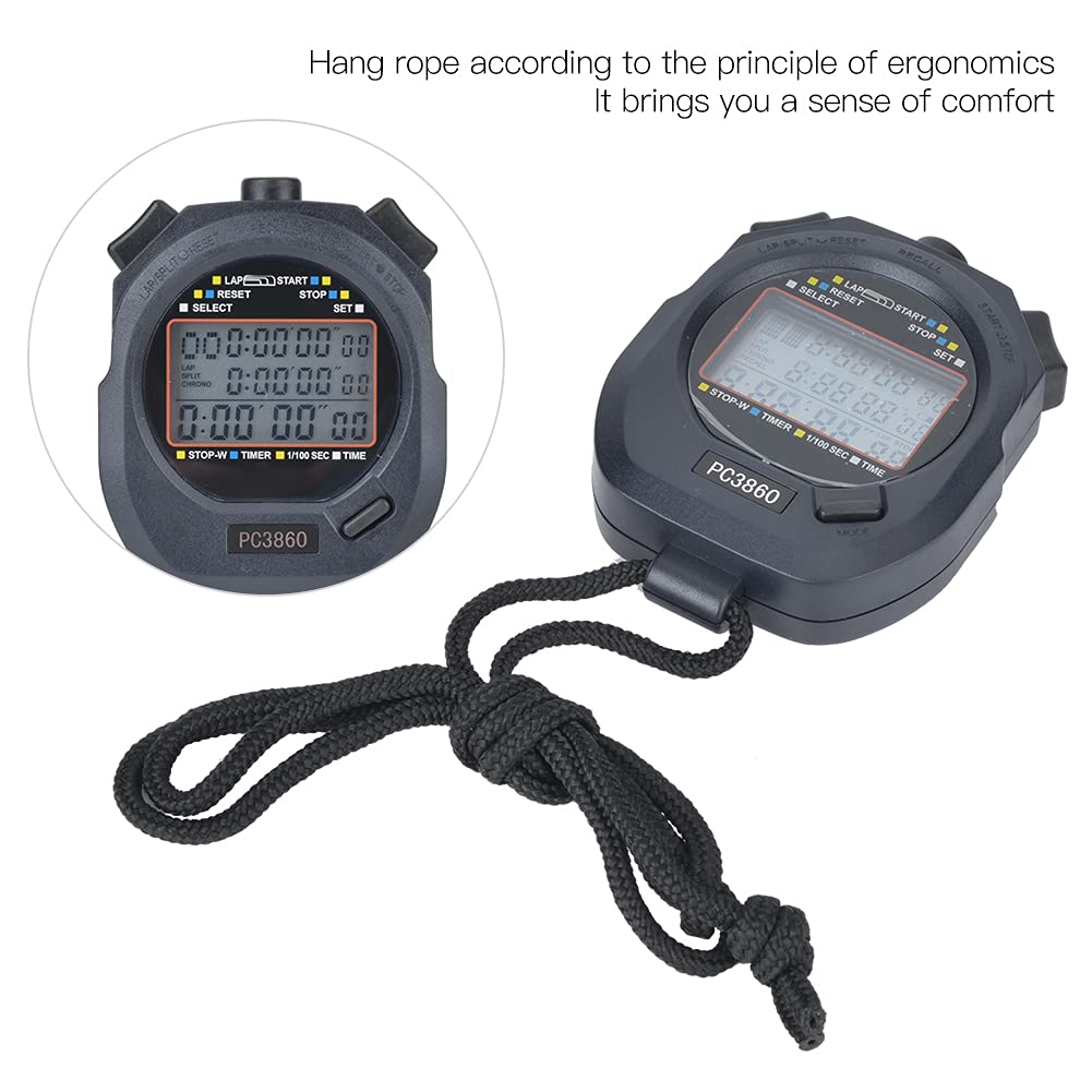 RiToEasysports Chronomètre 1/100 Seconde,Chrono Sportif précis avec Alarme pour Natation, Course à Pied, Fitness, Sport Outdoor