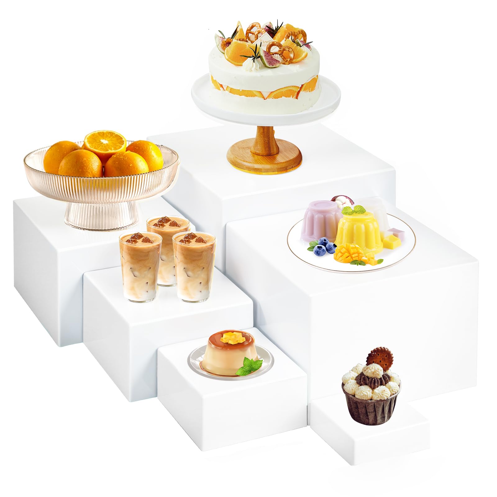 Party Catering Risers With Hollow Bottom 6 Pcs Buffet Risers, Hexagonal ...