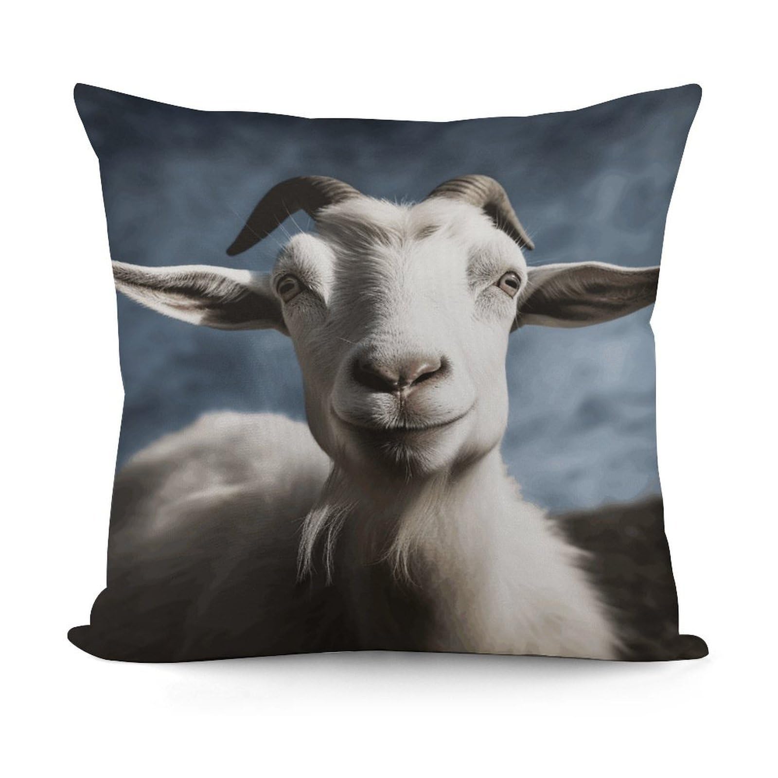 LZQPOEAS Goat Throw Pillow Cover 18x18 in Breathable Square Pillow Case Cozy Soft Pillowcase Protector Fashion Modern Couch Cushion Case for Living Room Bed Sofa Decor