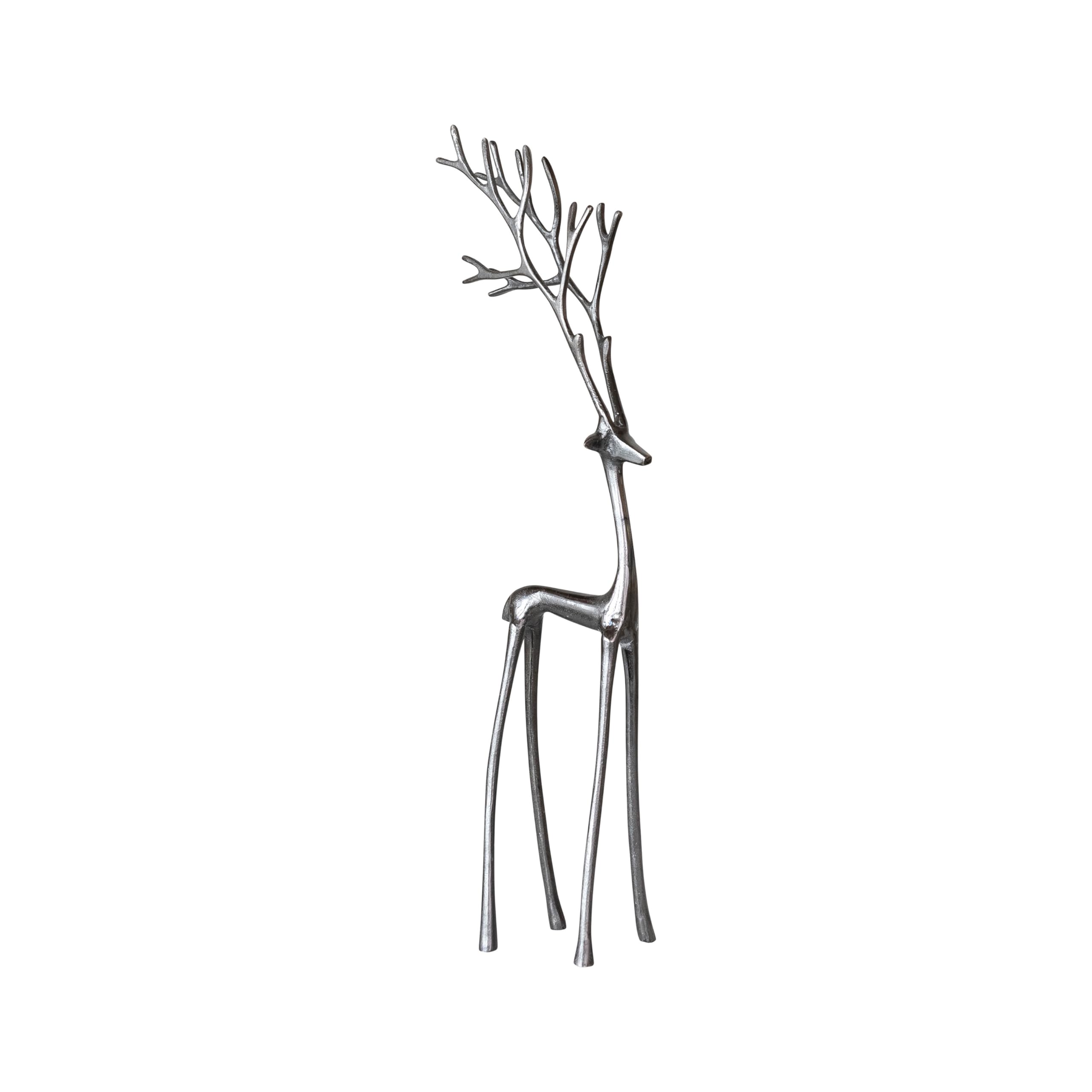 Creative Co-Op Tall Cast Aluminum Reindeer, gunmetal finish