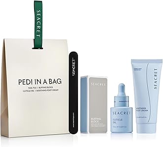 Dead Sea Pedicure Set - At Home Foot Spa Kit for Cracked Heels & Dry Feet - With Full-Size Foot Cream, Cuticle Oil, Buffer & File - Spa Gift Set for Women, 4-Piece Set