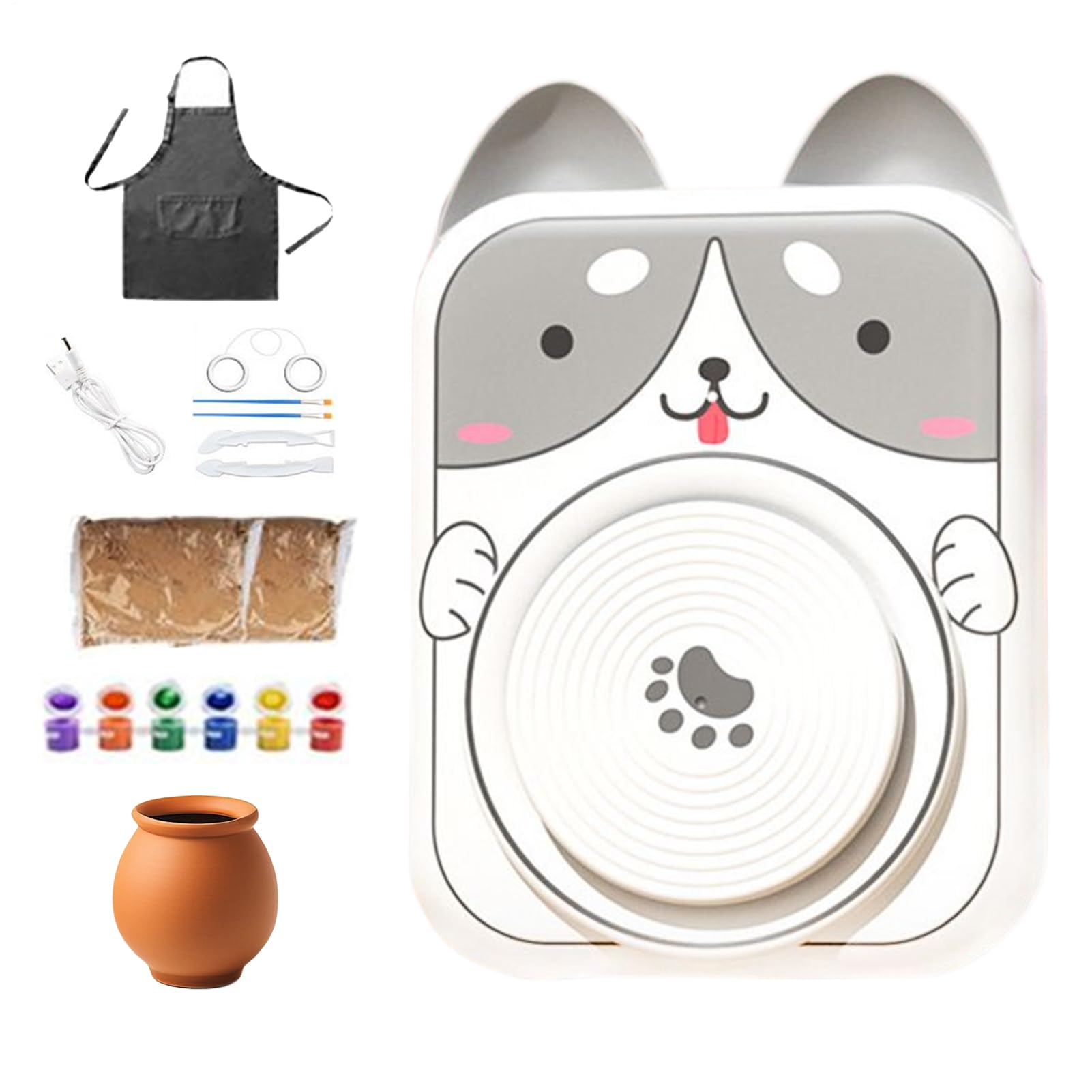 Małe Koło Garncarskie Zasilanie USB 5V DC Zwierzęce Koło Garncarskie Do | Antypoślizgowe Narzędzia Artystyczne Do Formowania Rzeźbienia Ceramiki Gliny Malowania Rzeźbienia