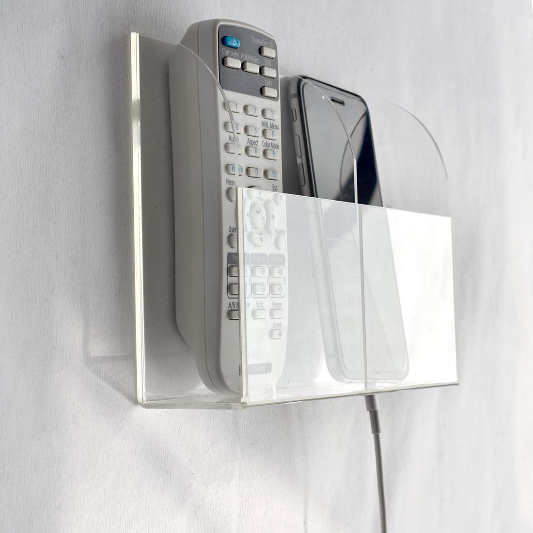 Support mural transparent VANCORE pour organiser vos télécommandes de salon