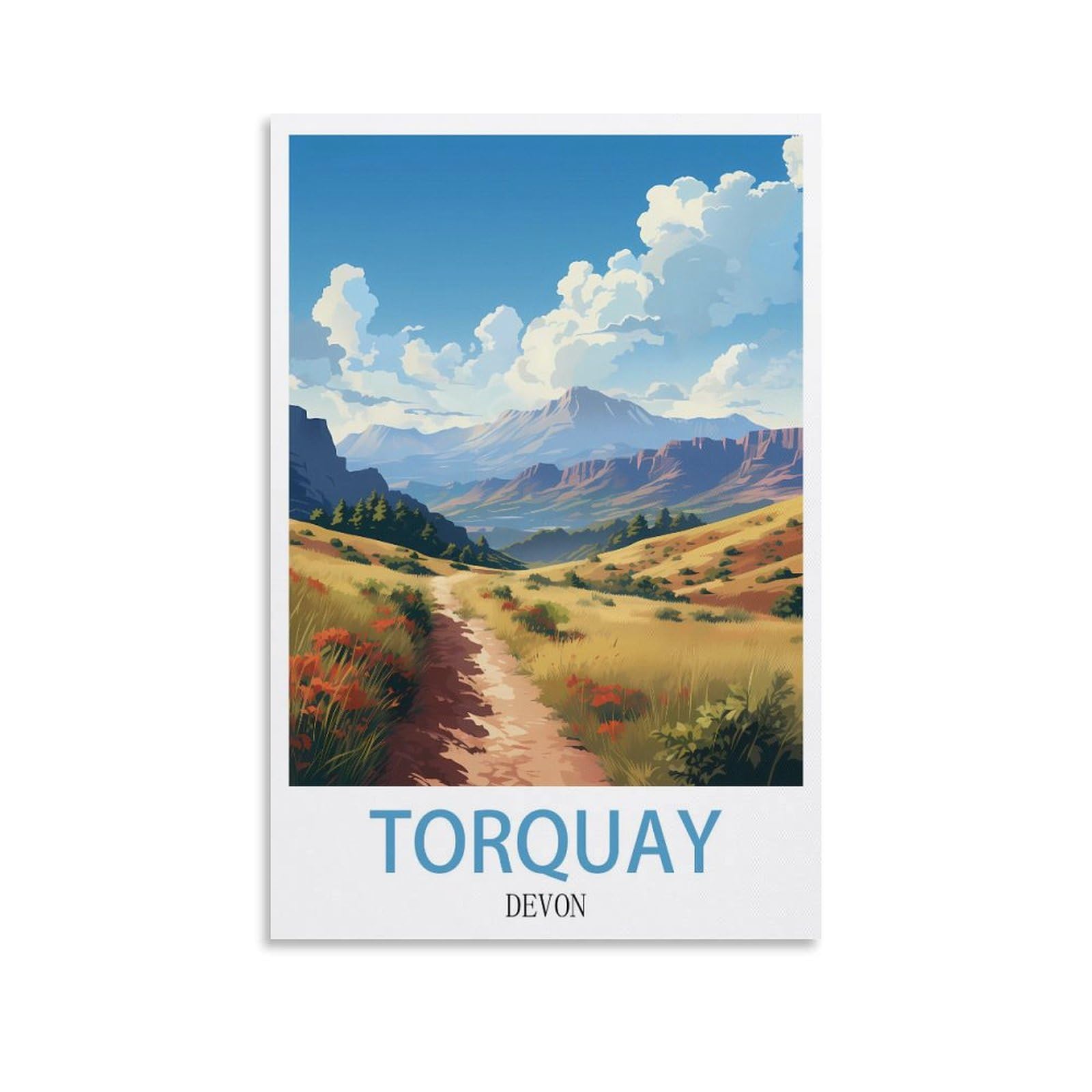 Retro Vintage Wall tin Plaque,Torquay Devon,Art Plaque Poster Wall Decor for Home Tool Room Bar Club Restaurant Cafe 30x40cm