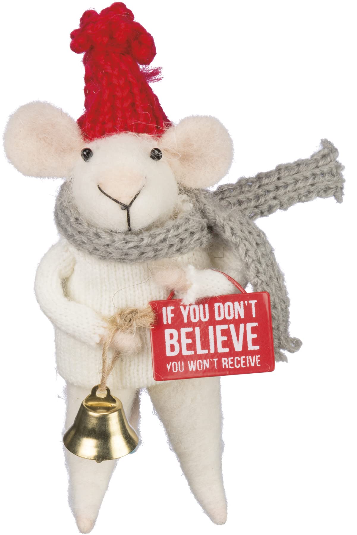 Scatola Decorativa Primitives By Kathy Con Scritta "Don't Believe" - Altezza 12,7 Cm, In Tessuto E Metallo