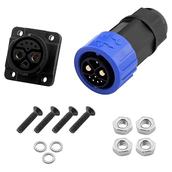8-Pin M23 Self-Locking Connector Kit, IP67 Waterproof M23 Plug + Socket 1 Set Connector, 15A 60V Industrial Grade Connector, Compatible with 6.0mm-13.5mm Cable, High Temperature Resistance