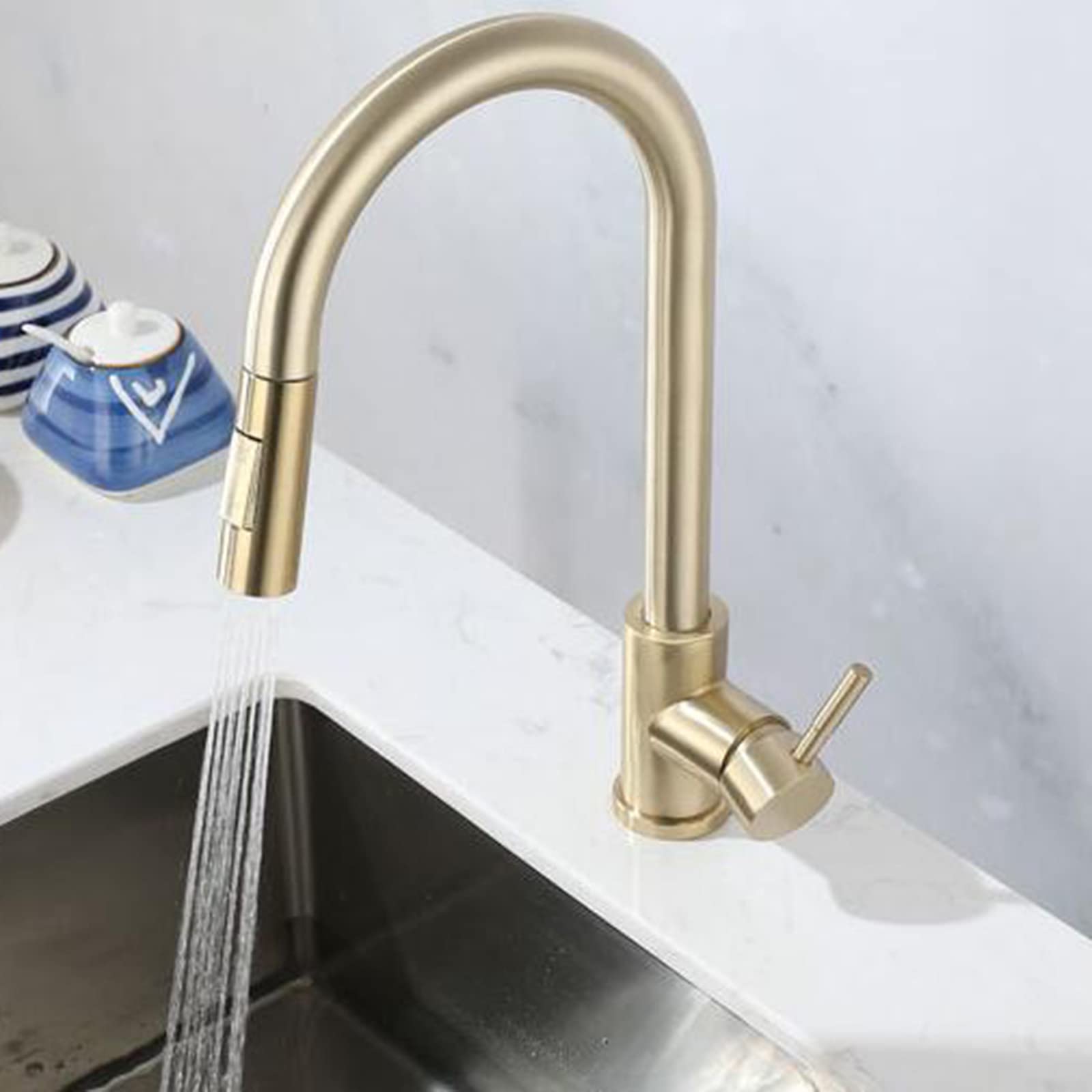 Robinet de cuisine avec douchette extractible et design télescopique mitigeur noir multifonction