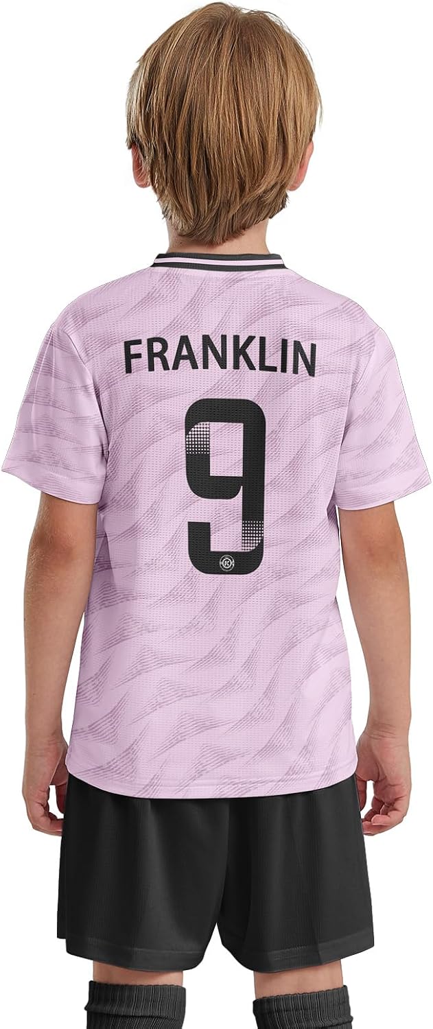 ORKY Kids Custom Soccer Jersey, Youth Personalized Football Shirt Short Set, Boy Girl Cool Team Uniform