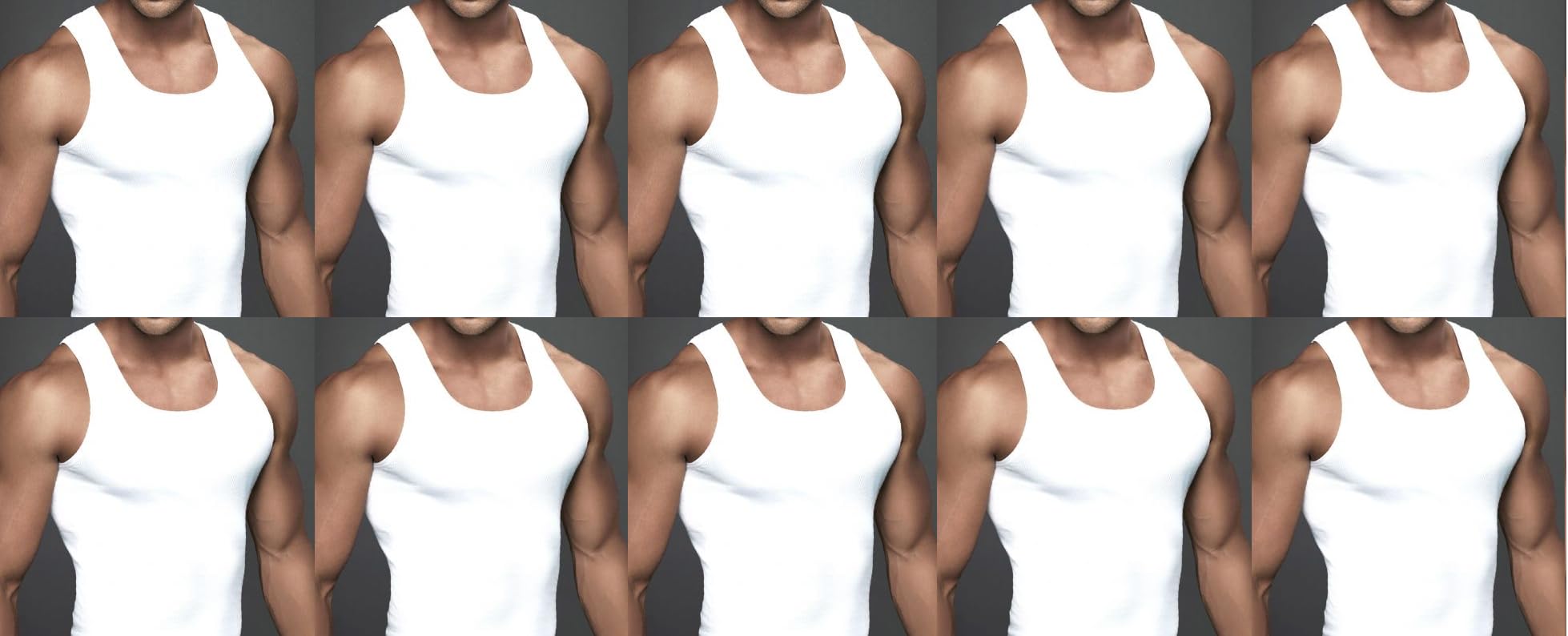 All Day Soft Cotton Sleeveless White Vests (Combo of 10)-image-10
