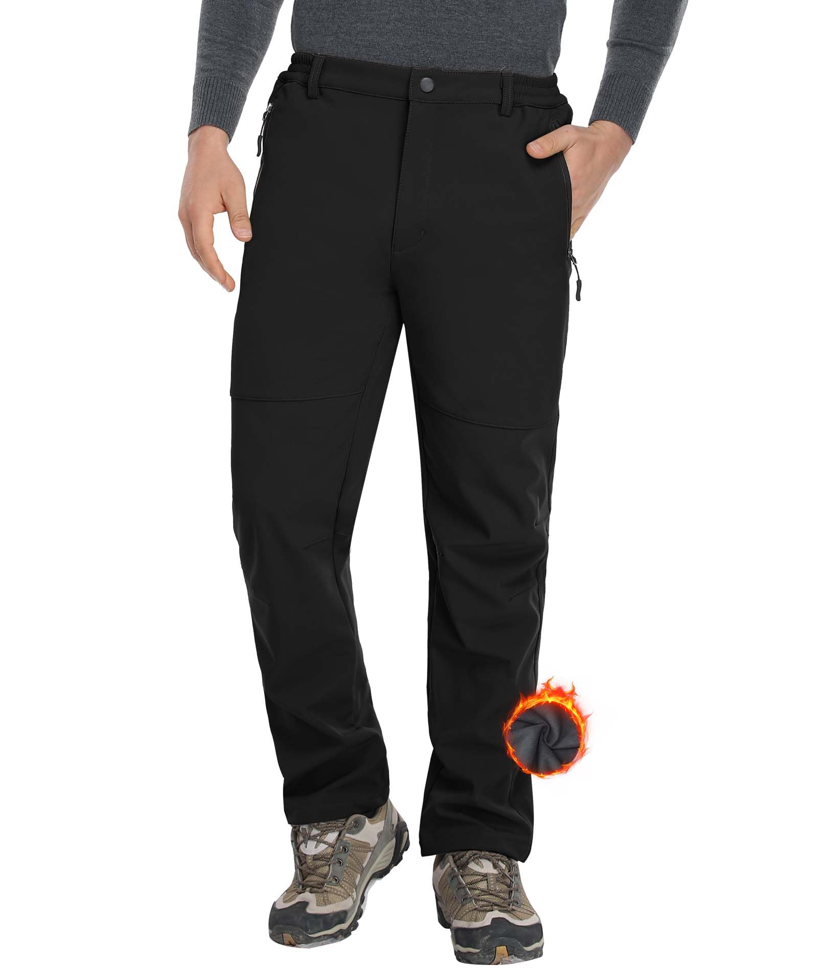 Zoofly Thermohose Herren Softshellhose Herren Wanderhose Wasserdicht Winter Outdoorhose Skihose für Herren Outdoor Funktionshose Trekkinghose Herren mit Fleece