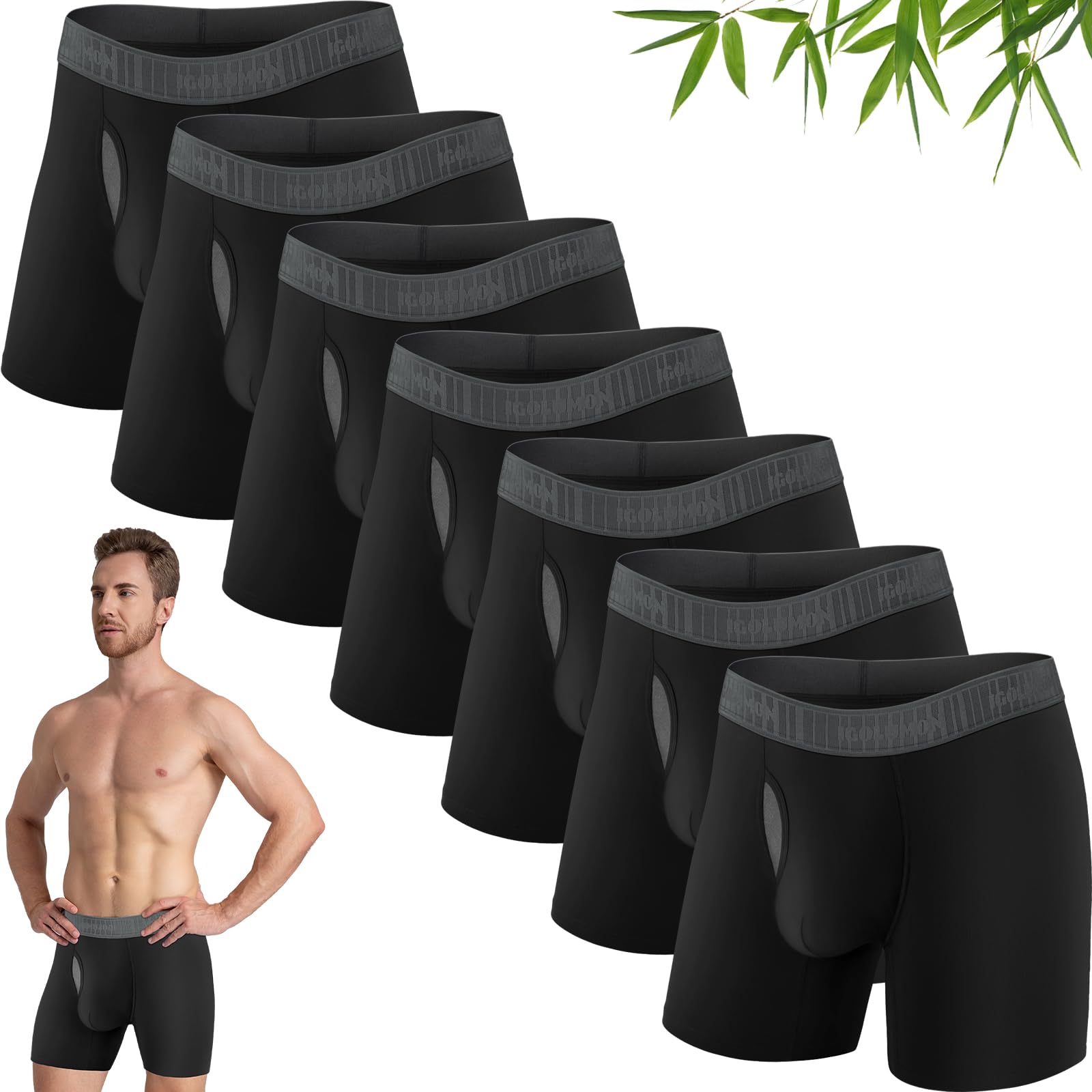 IGOLUMON 7 Pack Bamboo Boxer Briefs