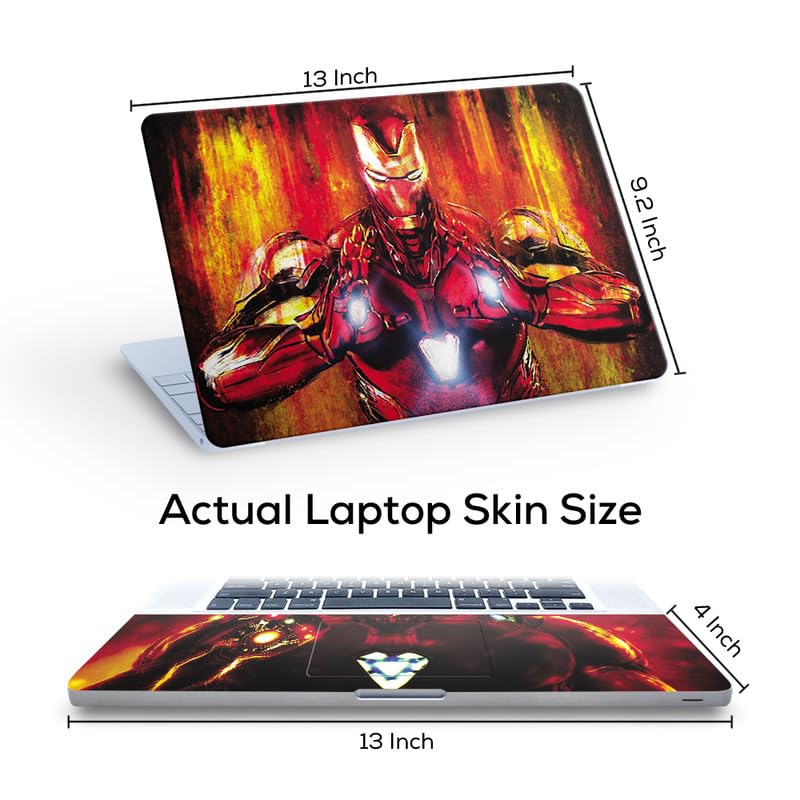 Image of Galaxsia Iron Man Full Vinyl Laptop Skin /Sticker /Cover for 13 to 13.3 Inches Laptops Laminated-Removable-HD Quality Compatible for Hp-Dell-Sony-Lenovo-Asus etc.(13x9.2 Inches)