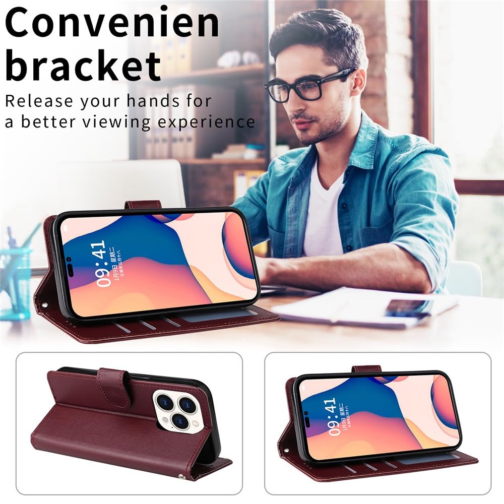Generic Étui compatible avec Samsung Galaxy S10E (couleur : rouge foncé) Étui portefeuille en cuir souple uni à rabat magnétique