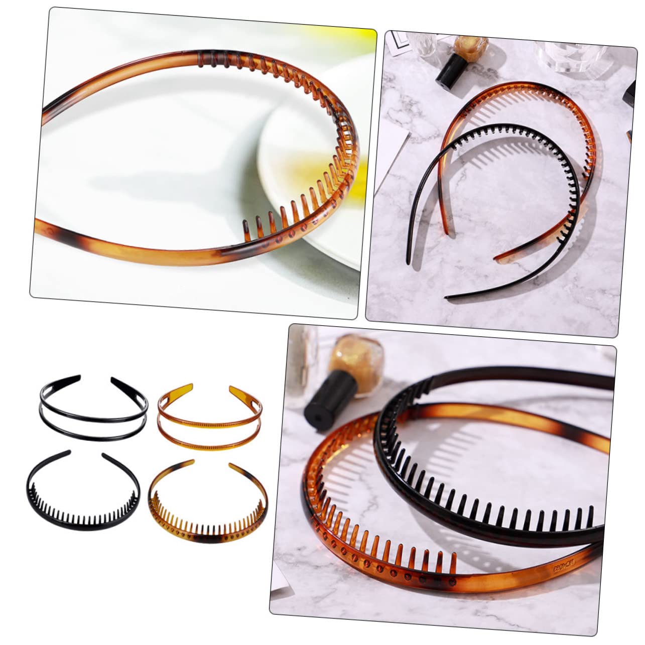 FRCOLOR 12 Pz Soffione a Sottile Per Ragazze Fasce Per Le Donne Non Bandana Pettine Per Uomo Pettini Per Da Donna Mancare Anello Per Ragazza