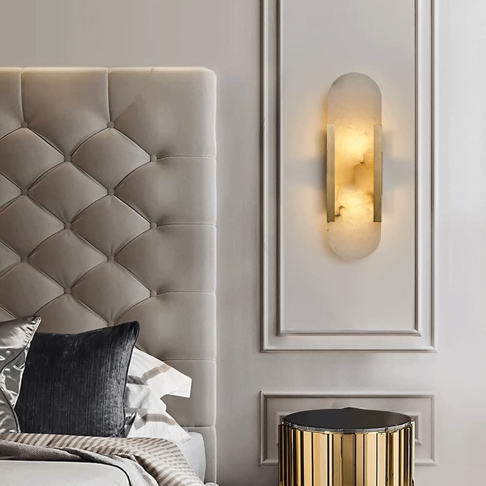 Marmeren Wandlamp in Kubusvorm met LED Verlichting - Minimalistisch De