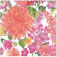 Vista 2 de Caspari Summer Blooms - Servilletas de cóctel de papel para fiestas, 20 unidades por paquete
