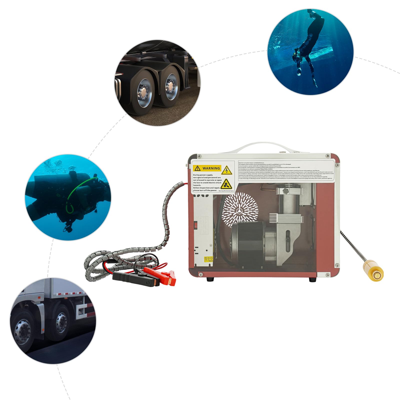Compresor de aire portátil PCP 310bar, alimentado por 12V DC batería de coche o casa 230V AC, botellas de buceo, neumáticos de alto rendimiento, compresor de prueba de tuberías