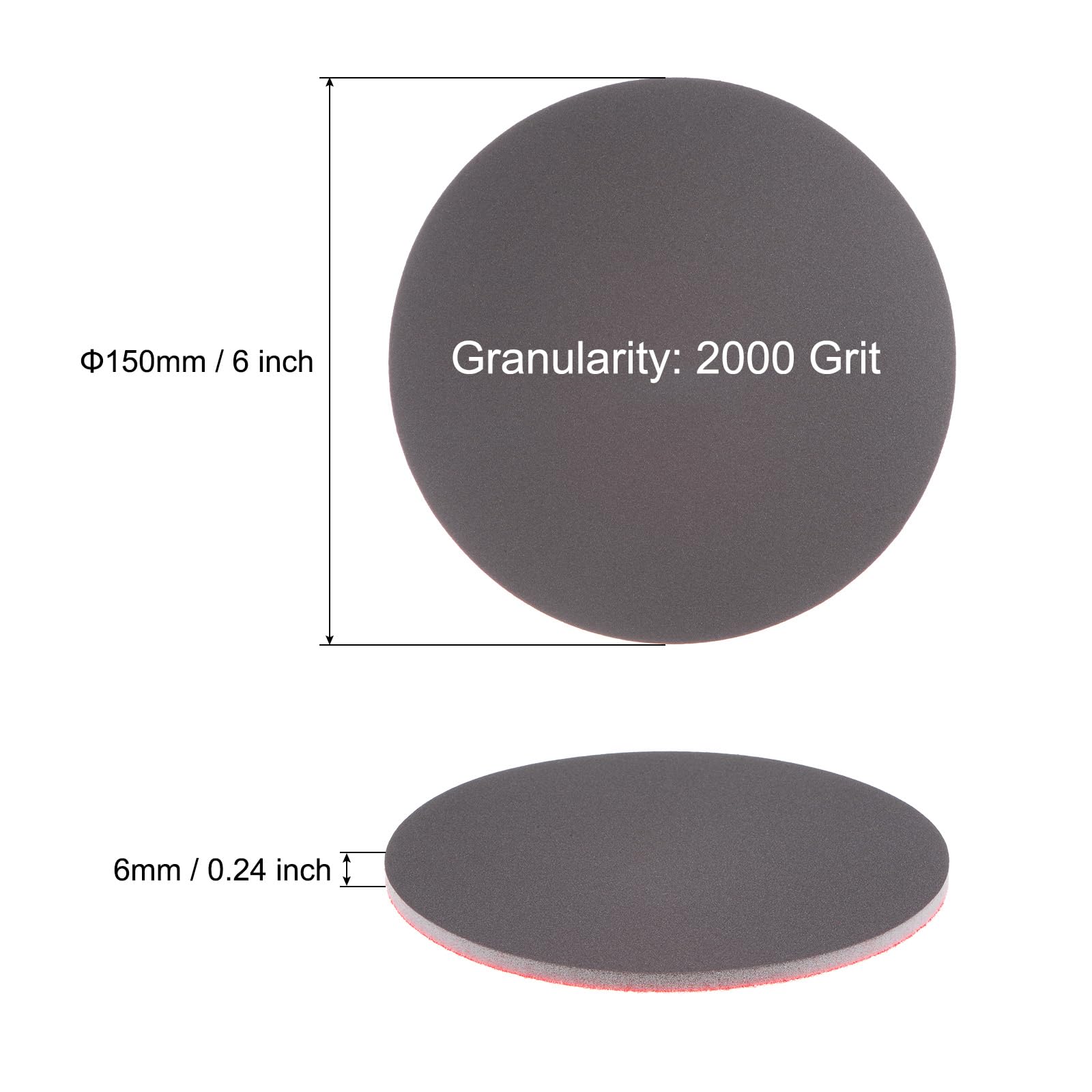 QUARKZMAN 30uds 2000 Grano Lijado Esponja 6 Pulgada Gancho y Bucle Esponja Lijado Disco Húmedo/Seco para Coche Madera Yeso Paneles Metal