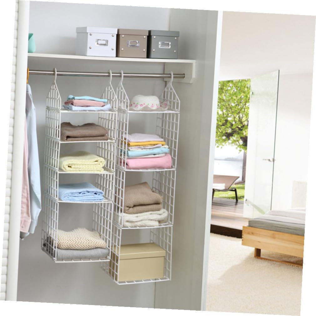 Levemolo Organizador Diseño Ventilado y Múltiples Capas de Armario de Plástico Plegable Colgante Blanco Ahorro de Espacio para Toallas y Accesorios Hogar